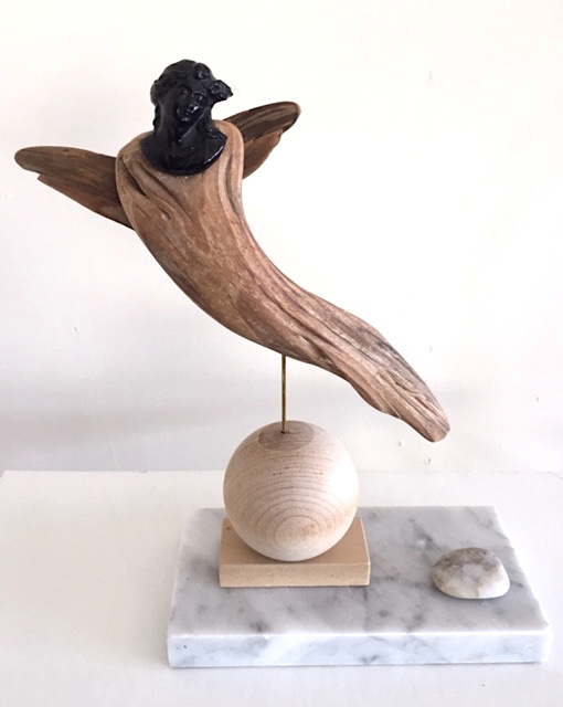 ANGEL   Vesna Breznikar  driftwood, clay, found objects