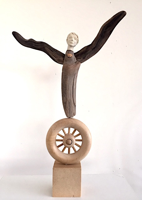 ANGEL  Vesna Breznikar   driftwood, clay, found objects